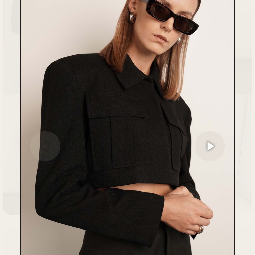 Parentezi Black Cropped Blazer NWT Sz XS